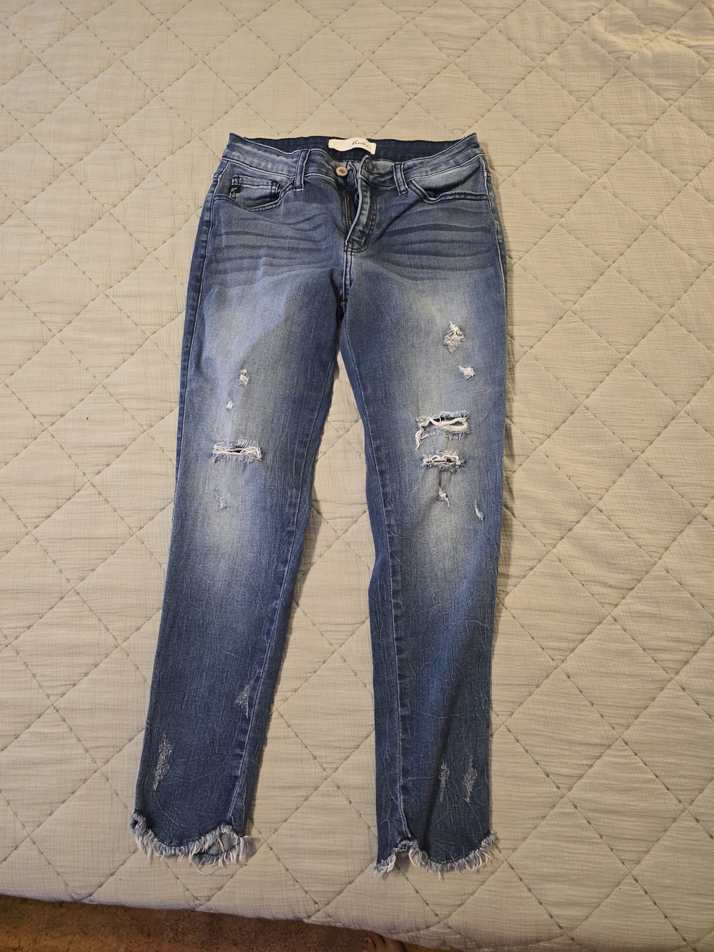 KanCan Distressed Medium Blue Skinny Jeans